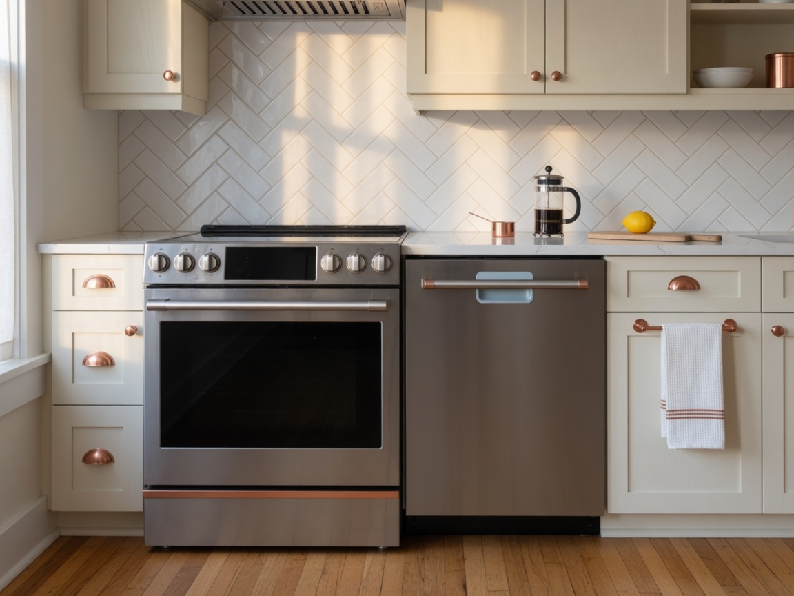 Kitchen range and dishwasher in a Minneapolis home